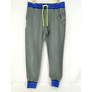 Psycho Bunny Sweat Pants Men's Size M Gray Blue Drawstring Thick Cotton Pockets